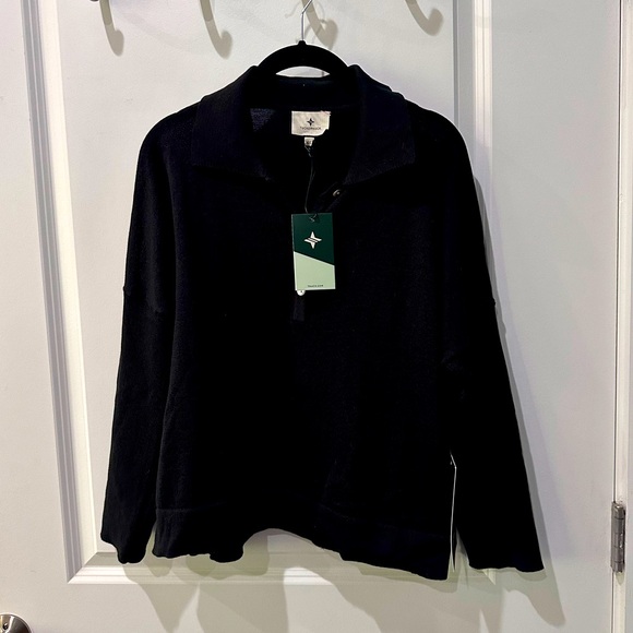 TUCKERNUCK Black Clayton Long Sleeve Knit Polo Medium / Large - Picture 7 of 11